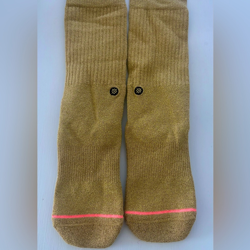 Metallic gold Stance socks- women’s medium